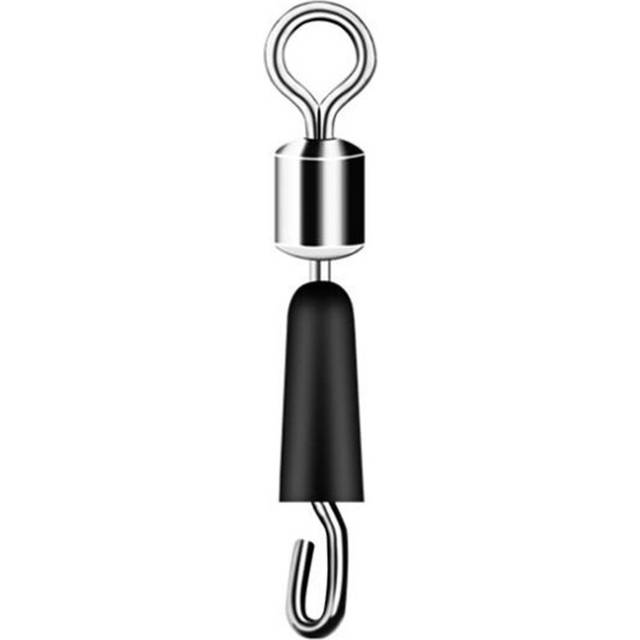100PCS Bearing Swivel Fishing Hook Fast Connector Solid Rings Rolling Fishing Line Quick Link Carp Fishing Accessories SizeÂºM  ColorÂºBlack