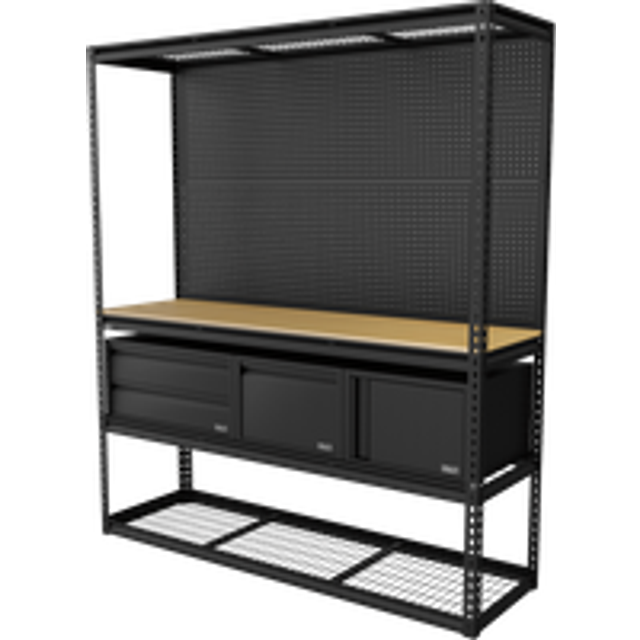 Sealey - APMWBCOMBO1 Heavy-Duty Modular Workbench & Racking Kit with 3 Storage Units