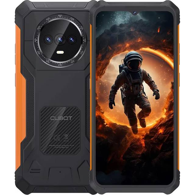 Cubot KingKong ES Ultra-thin Rugged Android Smartphone, 16GB RAM(6GB+10GB), 128GB ROM, 6.56  90Hz Screen, 48MP Camera, 4G Phone 6GB + 128GB black/orange