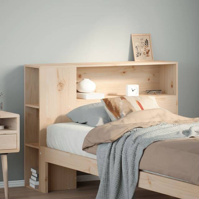 vidaXL Headboard with Storage 100 cm Solid Wood Pine - Brown