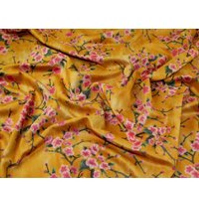 Deadstock Suede Scuba Stretch Knit Fabric Gold & Pink
