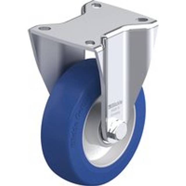 Blickle wheel Ø 125 mm, max. load 370 kg, wheel Ø 125 mm, max. load 370 kg, plate dimensions 100 x 85 mm - blue