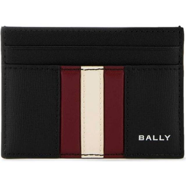 Bally - logo-print leather card holder - men - Calf Leather - One Size - Black