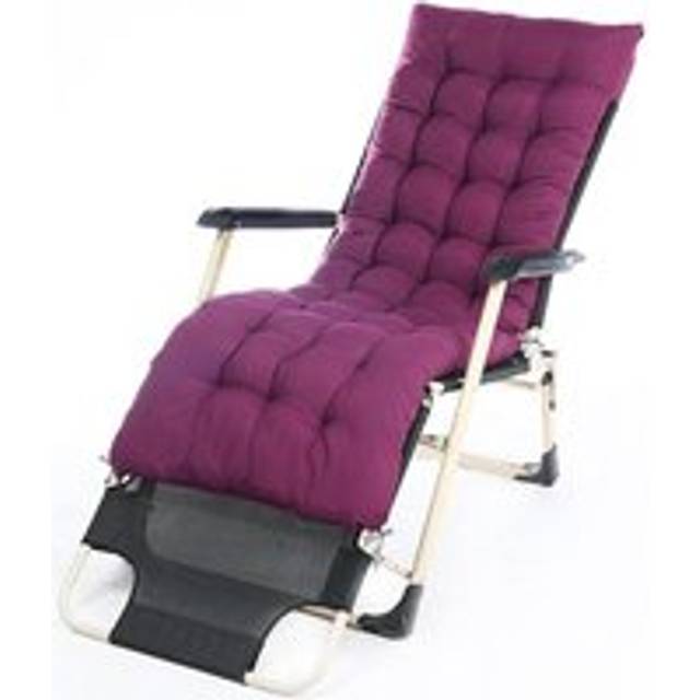 Sun Lounger Cushion Pad for Garden Recliner Chair - Purple - One Size