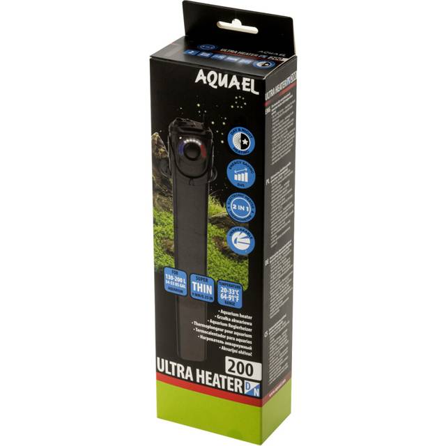 (200W) Aquael Plastic Ultra Day/Night Heater Tropical Aquarium Fish Tank Adjustible