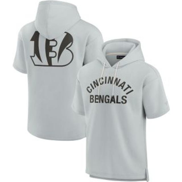 Unisex Fanatics Gray Cincinnati Bengals Elements Super Soft Fleece Short Sleeve Pullover Hoodie