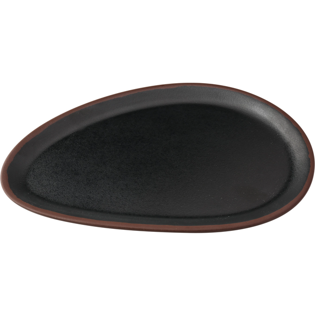 Yanco NA-210BK Nature Art 10 x 6 x 0.75 in. Oval Plate, Black - Melamine - Pack of 36