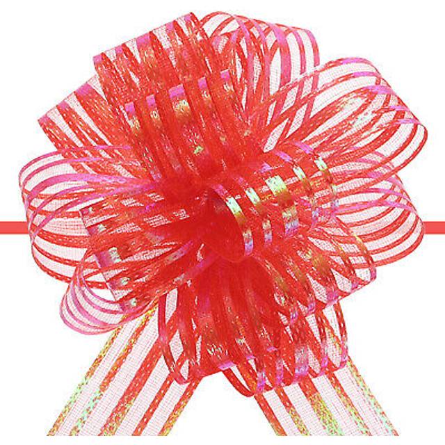 5pcs 6" large organza pull bow chiffon gift wrapping bows ribbon red