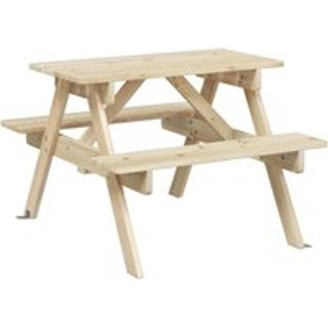 Picnic Table for 4 Kids with Umbrella Hole Solid Wood Fir Vidaxl