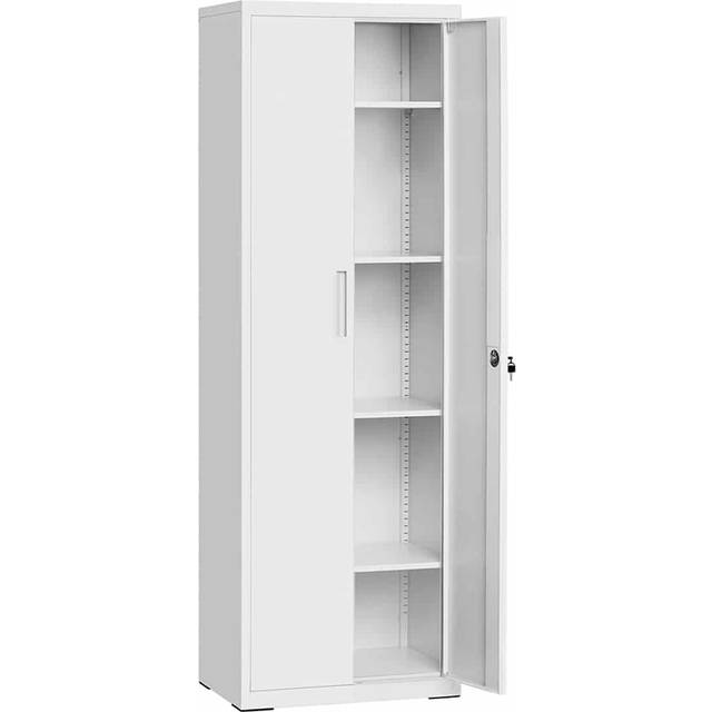 SONGMICS Storage Cabinet, Multi-Purpose 5-Tier Steel Cupboard, With Adjustable Shelves, Double Doors, Lock, Tool Chest, For Garage, Study
