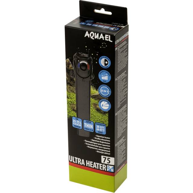 (75W) Aquael Plastic Ultra Day/Night Heater Tropical Aquarium Fish Tank Adjustible