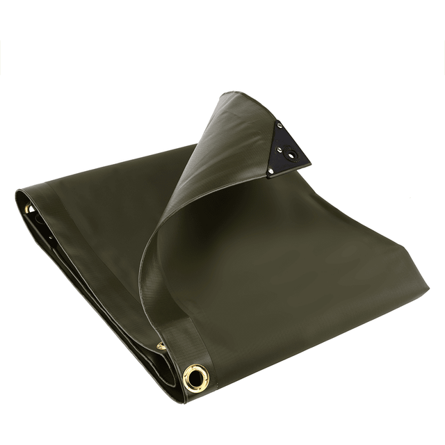 (1.3M x 1.9M) GroundMaster 560Gsm Olive Green Pvc Tarpaulin Heavy Duty Waterproof Groundsheet
