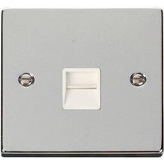 Polished Chrome Master Telephone Single Socket - White Trim Se Home