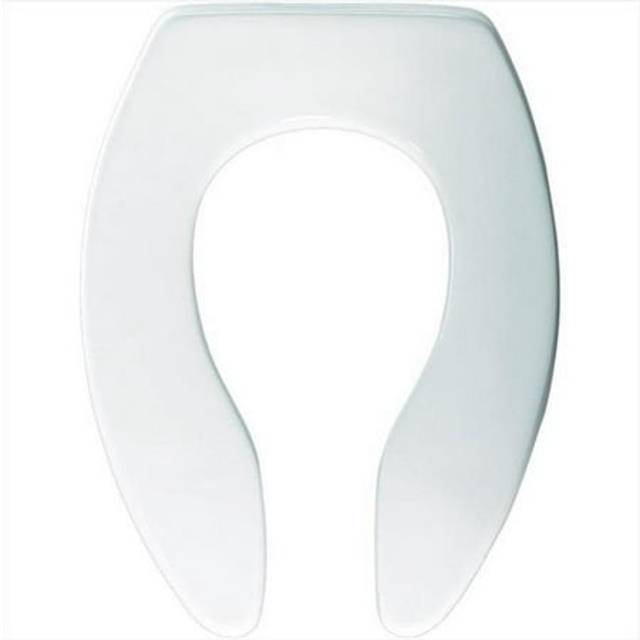 Elongated Open Front Toilet Seat in White