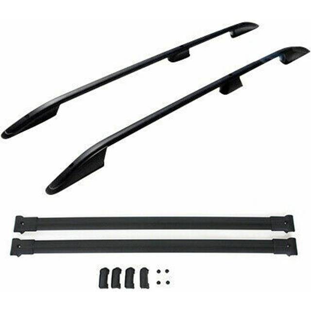 Vw t5 t6 transporter black aluminium roof rack cross bars swb