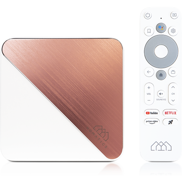 Nonic Homatics Box R 4K Plus Android TV-Box DVB-S2X Tuner – Smart TV-Mottagare, Google Certifierad, Dolby Atmos, Netflix, Prime Video, Disney+, Dual WiFi 6 HDMI-Kabel