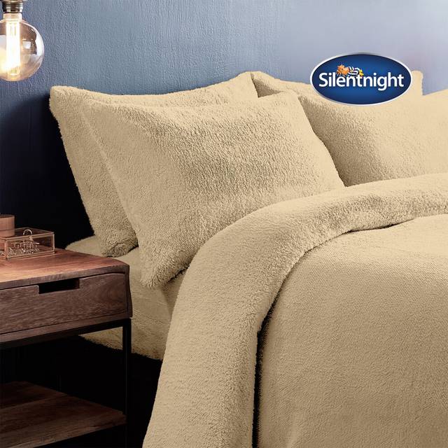 Silentnight Cosy Teddy Fleece Duvet Set - Natural - King - Beige (Kingsize)