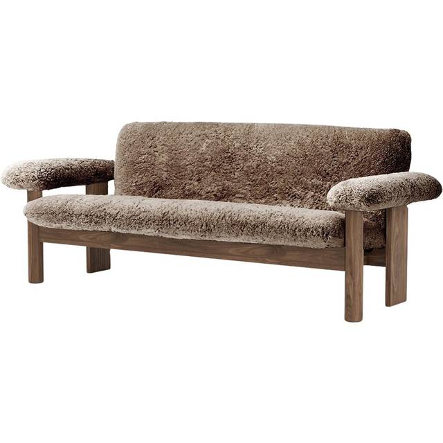 Brasilia 2-Seater Sofa, Walnut / Sheepskin Sahara