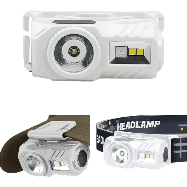 Chronus Headlamp Rechargeable, Hat Light Clip on Cap, Ultralight LED Head Flashlight, 800 Lumen Head Lamp with 9 Modes, Gesture Sensing, IPX4