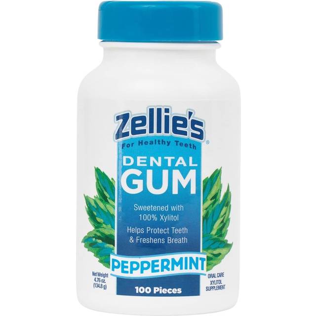 Zellie's Xylitol Dental Gum Sugar-Free Peppermint 100 Pieces