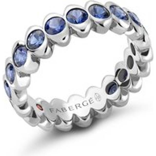 Faberge Colours of Love Cosmic Curve 18ct White Gold Sapphire Eternity Ring - 58