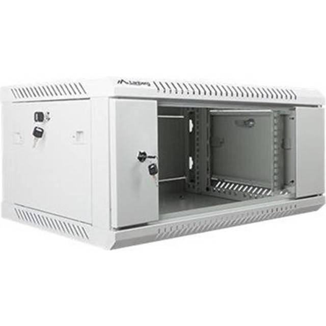 5901969403060 Wall-mounted Rack 19'' 6u 600x450mm Grey Lanberg