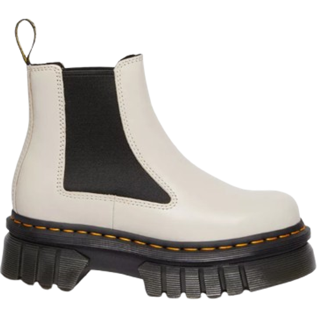 (WMNS) Dr. Martens Audrick Nappa Leather Platform Chelsea Boots 'Cobblestone Grey' 27148055