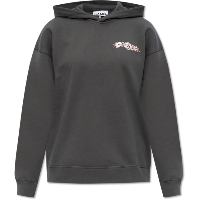 GANNI Gray Isoli Hoodie - 490 Volcanic Ash - XXS-XS
