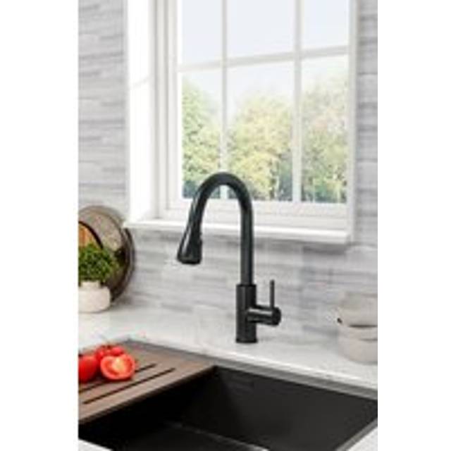 Commercial Retractable Pull Down Kitchen Faucet - Black - One Size
