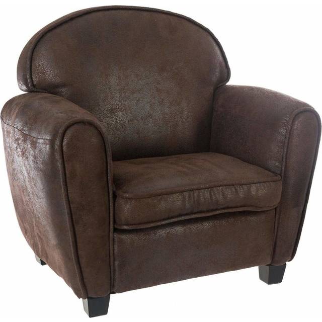 Atmosphera ATM-158530 Brun klubbstol för barnrum, träfiber (MDF), polyester och PU-skum, cm
