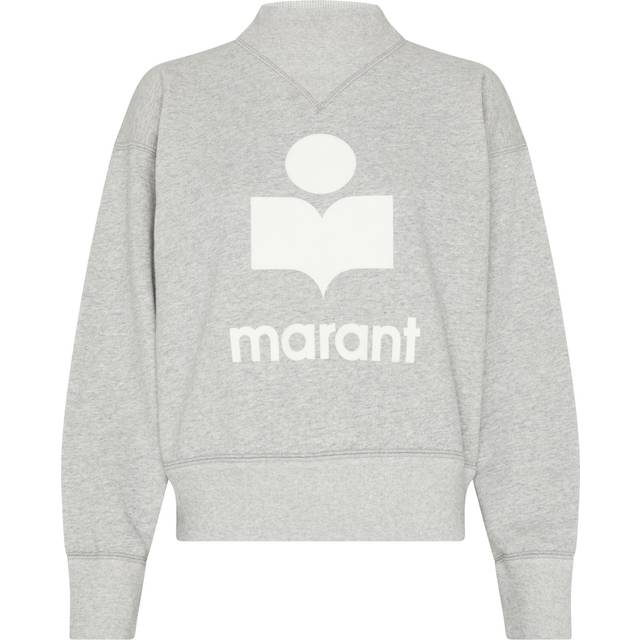 Isabel Marant, Sweatshirts, female, Gray, M, Cotton Moby Sweatshirt Long Sleeve Logo