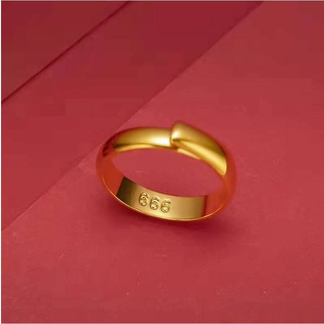 (5mm Smooth Ring) Gold Dazzling Plated Open Adjustable Ring For Couples Geometric And Elegant Design For Fashion Lovers