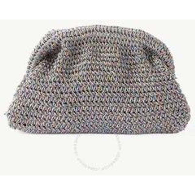 Maria La Rosa Rainbow Ladies Mini Game Metallic Crochet Clutch - Silver Tone (Size Width 22cm x Height 16cm x Depth 8cm)