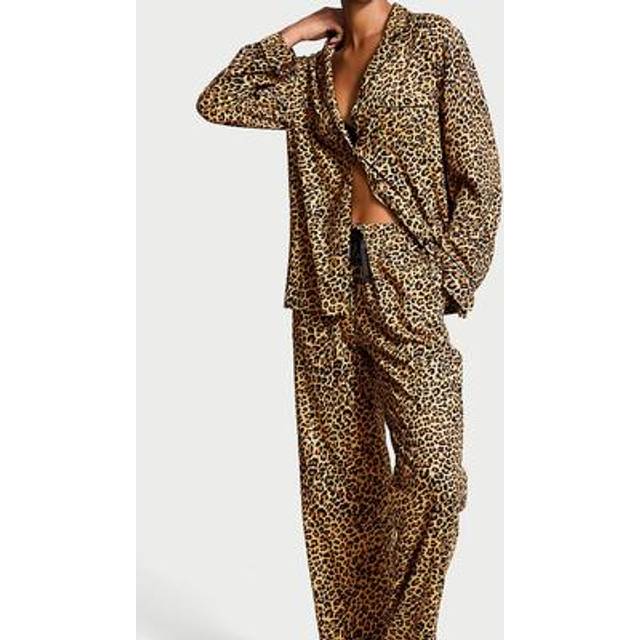 Victoria's Secret New Glam Leo Flannel Long Pyjama Set - new glam leo - XS REG