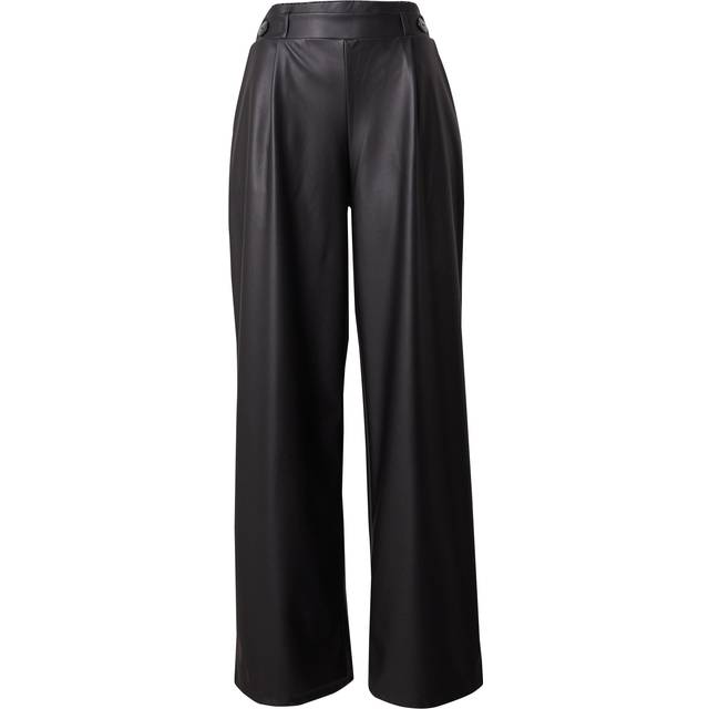 Wide Leg Trousers with High Waist - Black