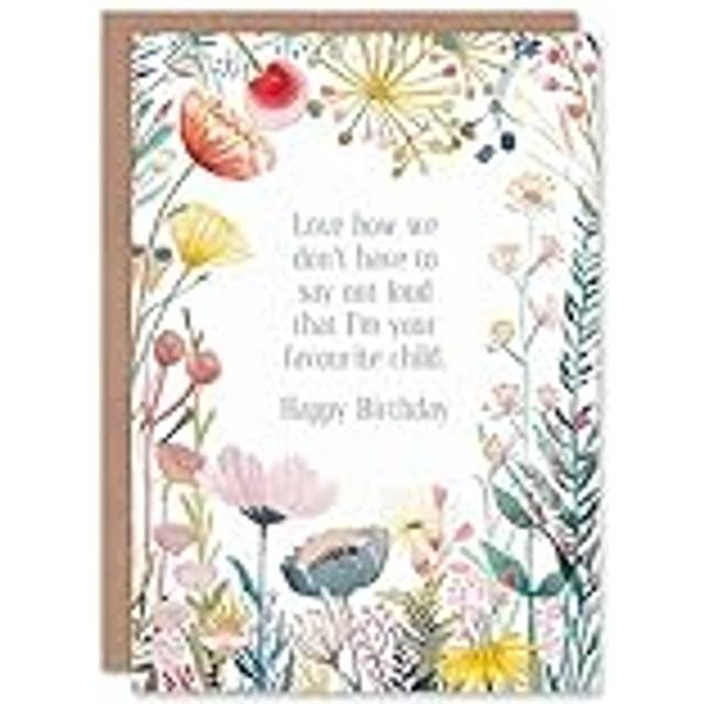 Artery8 Greeting Card Happy Flowers Love From Your Favourite Child Birthday - Multicolor
