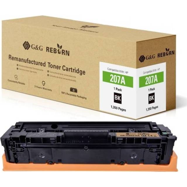 G&G Toner Ersätter HP 207A Kompatibel Svart 1350 sidor Reborn remanufactured 21281