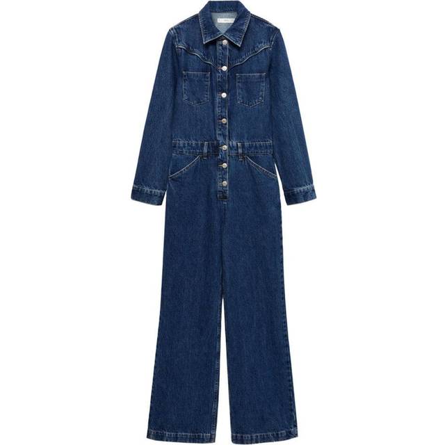 MANGO Long Denim Jumpsuit |Blå |XS