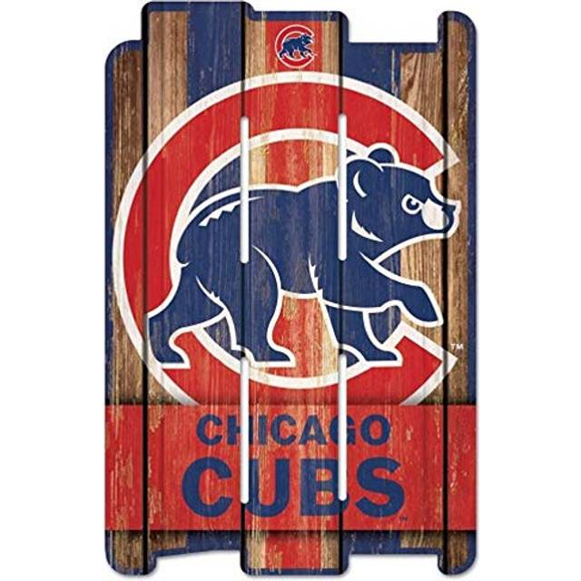 WinCraft MLB Chicago Cubs Wood Fence Sign  Black