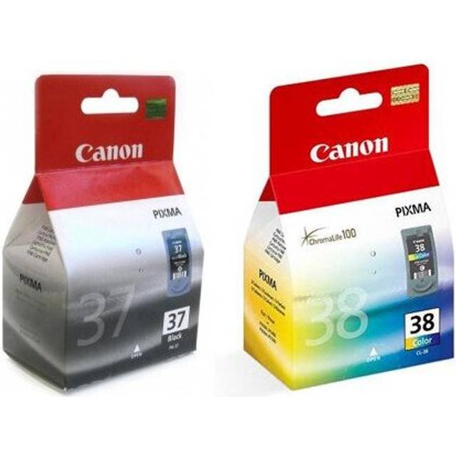 Canon 2 PG-37 / CL-38 Original Printer Ink Cartridge - For use Pixma iP1800 iP1900 iP2500 IP2580 iP2600 MP140 MP190 MP210 MP220 MP470 MX300 MX310 -