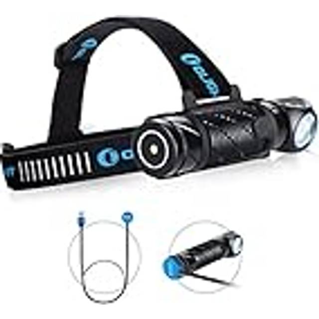 OLIGHT Perun 2 kraftfull uppladdningsbar LED-strålkastare 2 500 lumen, 166 meter, pannlampa för camping, sport, arbete, fiske, nödsituation osv. vattentät IPX8, svart