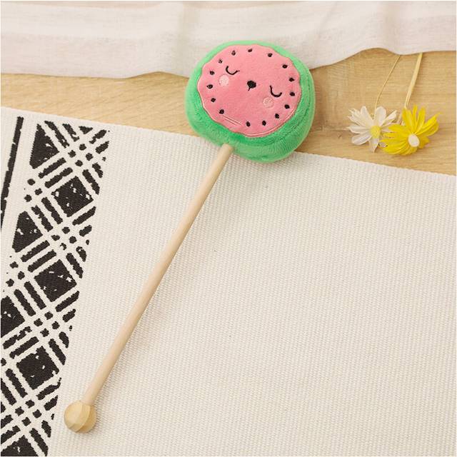 (Watermelon) Plush Animal Cute Back Hammer Stick With Short Plush Fabric Bear Design