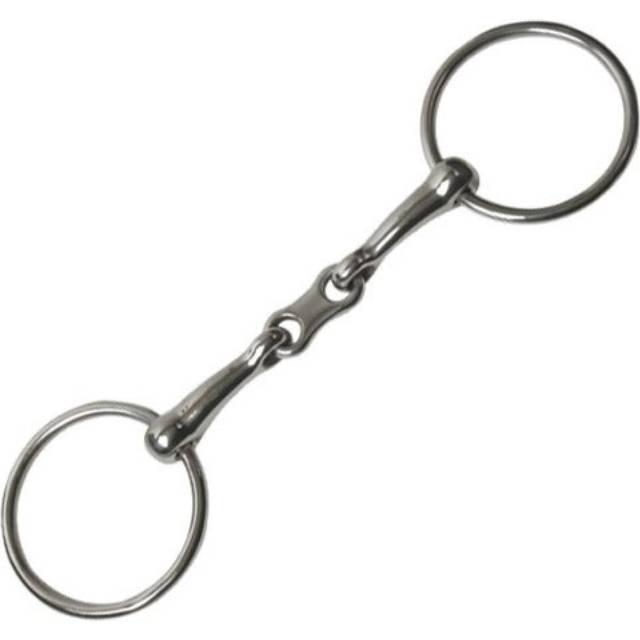 (6in, Silver) Jp Korsteel Stainless Steel French Link Loose Ring Snaffle Bit