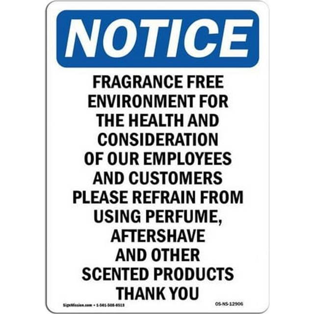 SignMission OS-NS-A-710-V-12906 7 x 10 in. OSHA Notice Sign - Fragrance Free Environment for the Health