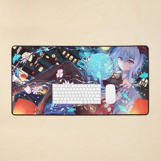 Desk Mat Water sphere| Ganyu  Large Gaming Mouse Pad 35x16 inch