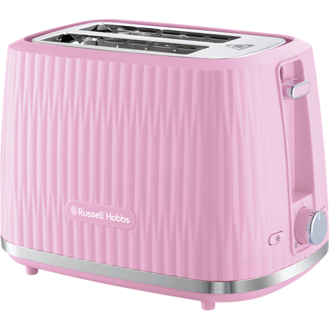 Russell Hobbs 2 skivor (6 rostningsnivåer, höglyftsfunktion, inställningar för fryst bröd, uppvärmning och stoppfunktion, uppvärmningsgaller ingår, texturerad exteriör) Eden Rosa 27372-56
