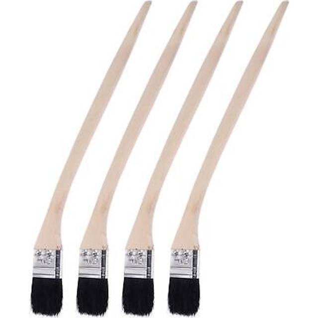 Bent Radiator Paint Brush 16 Length 1.5 Width Bristle Long Handle 4pcs