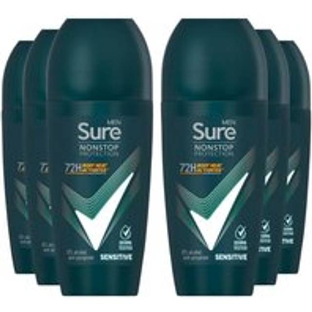 Men Sensitive 'Anti-perspirant' 72H Protection Roll On Deo, 6x50ml - White - One Size