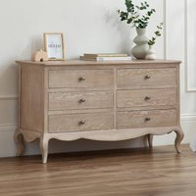 Camille - 6 Drawer Chest of Drawers - Oak - Wooden - Happy Beds