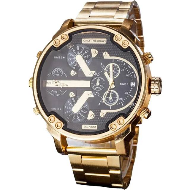(gold) Big Dial Men Watch Luxury DZ Sport Watches for Men Relogio Masculino Full - Gold